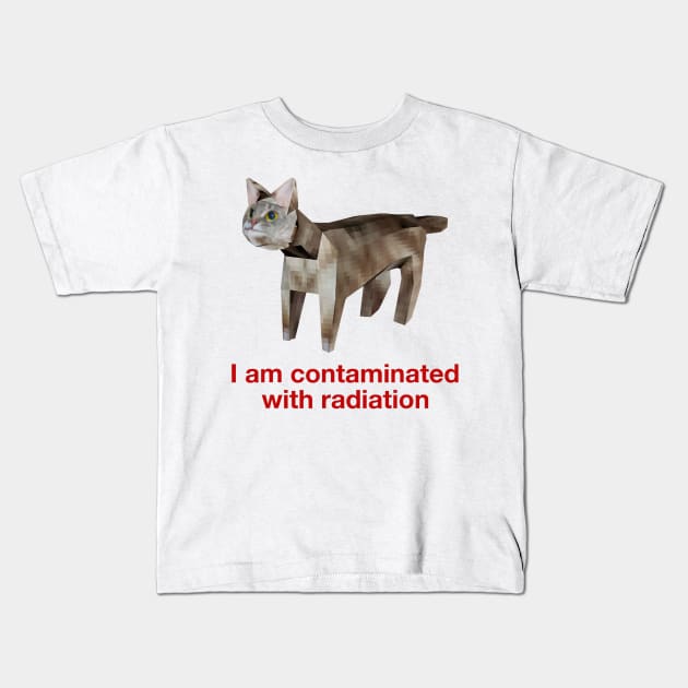 I Am Contaminated With Radiation Cursed Cat Kids T-Shirt by Drawings Star